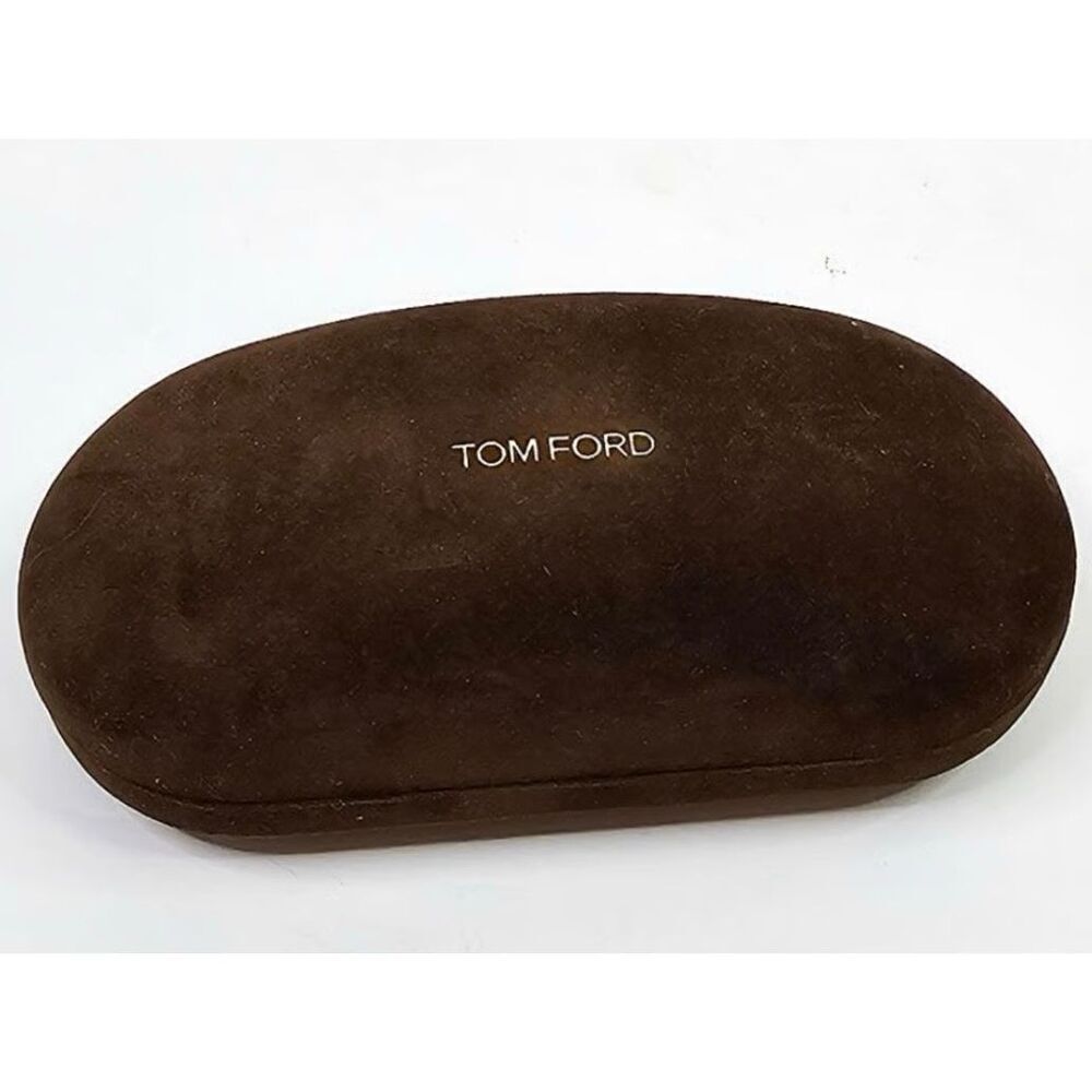 TOM FORD - EUC Brown Suede Hard Clamshell Eyeglasses Case